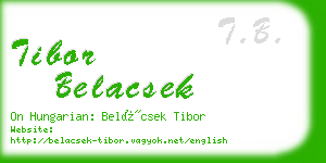 tibor belacsek business card